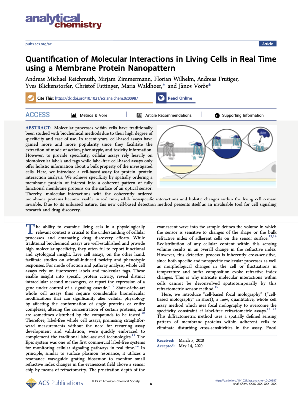 2020 Reichmuth Quantification of Molecular Interactions in Living Cells in Real Time