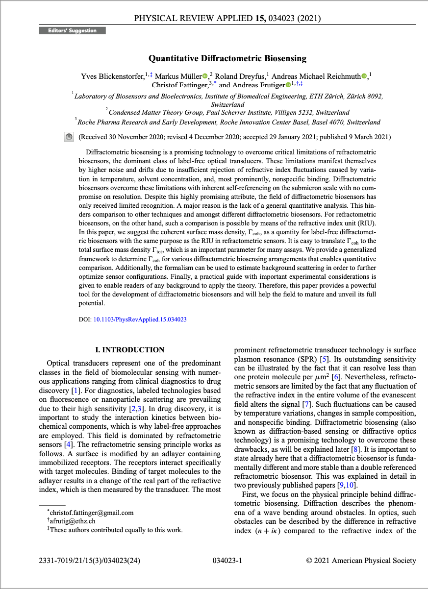 2021 Blickenstorfer Quantitative Diffractometric Biosensing